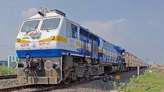 01413 Nizamabad - Pandharpur Express | Pune WDP4D Diesel Locomotive | Train Videos Indian Railways