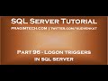 Logon Triggers in SQL Server