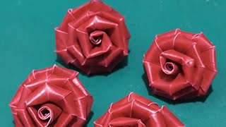 diy rose flower how to make very easy using drinking straw