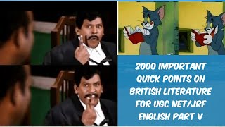2000  IMPORTANT QUICK/ EASY POINTS ON ENGLISH LITERATURE FOR UGC NET SET JRF PAPER II | Notes| GR|