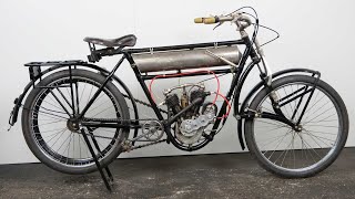 Peugeot Moto Légère 1913 380cc - starting up \u0026 riding