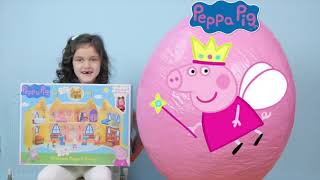 Peppa Pig Surprise Egg Opening! Princess Peppa Pig Toys - Peppa Pig Theme Park Fun