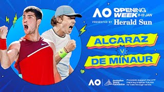 LIVE | Carlos Alcaraz v Alex De Minaur Charity Match | Opening Week | Australian Open 2024