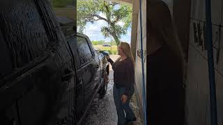 who else uses the conditioner on their paint #wranglers #Chevrolet #silverado #carwash