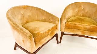 Lawrence Peabody for Craft Associates Mid Century Lounge Chairs - A Pair