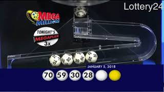 2018 01 05 Mega Millions Numbers and draw results