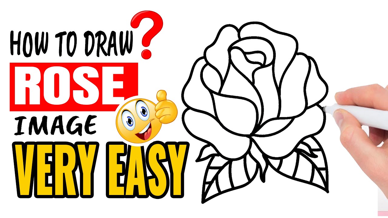 How To Draw Rose Easy Step By Step Learn Drawing Rose Flower Easy - YouTube