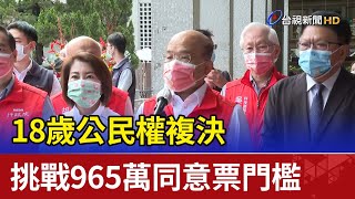 18歲公民權複決  挑戰965萬同意票門檻