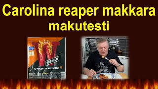 Makutestissä carolina reaper chili makkara