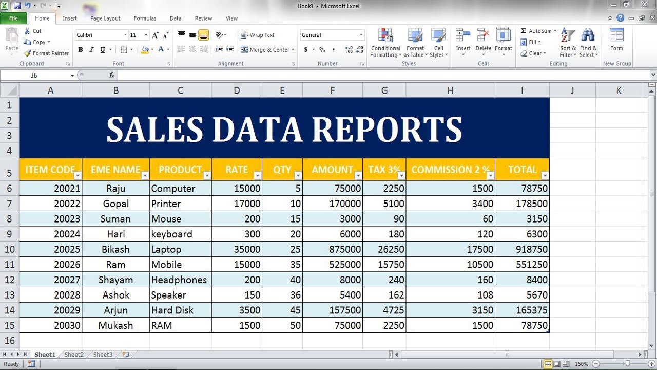 Ms Excel Sheet For Practice