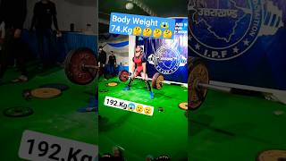 192.Kg Deadlift 🇮🇳 weight 74.Kg SumoLift#shorts#powerlifting #viralshort