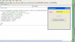 Visual Basic 2008 for Beginners: Tutorial 3.2 - Writing code to change properties
