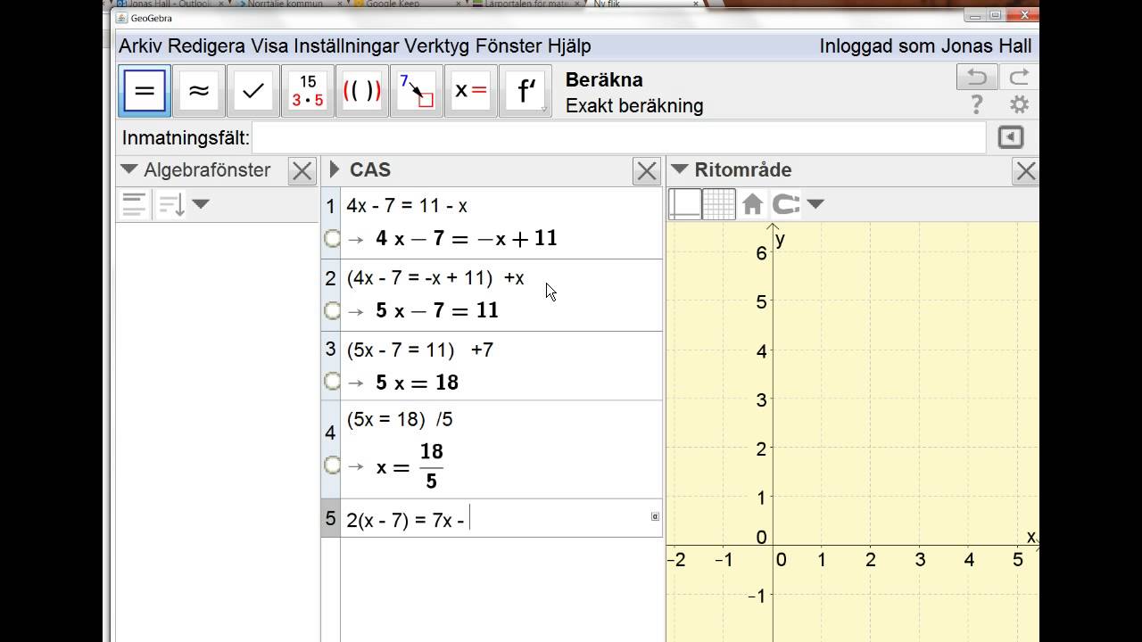 Solving Equations Manually In CAS In GeoGebra - YouTube