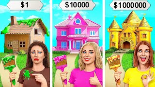 One Colored House Challenge | Rich vs Broke vs Giga Rich by Multi DO Smile