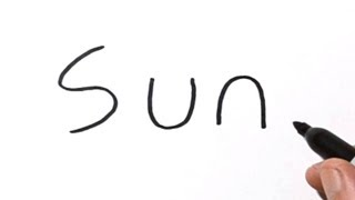 How to Draw a SUN Using the Word Sun - Easy Trick Art For Kids!