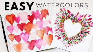 EASY Valentine's Day Paintings for BEGINNERS!!