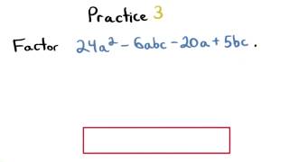 Factor by Grouping Practice 3 - Visualizing Algebra