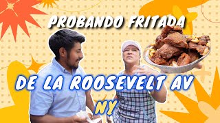 probando la fritada Ecuatoriana de Roosevelt av Queens NY