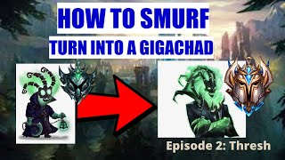 HOW TO SMURF IN PLATINUM | THRESH FULL EDUCATIONAL GAMEPLAY | EXPLAINING EVERYTHING