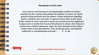 Paragraph on Civic Sense