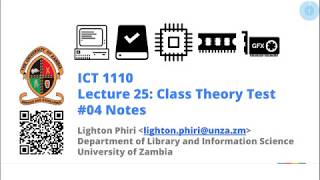 Lecture 25: Revision Session---Class Theory Test #04