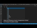 Disable HTML Auto Complete Feature in Visual Studio Code