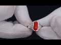 red coral silver ring 3.00 carats