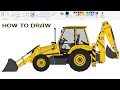 How to draw JCB on computer using simple Paint program | Drawing JCB in easy steps.