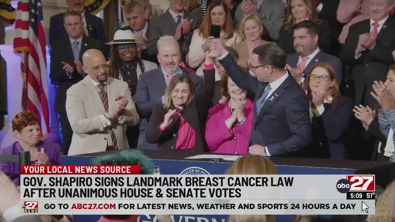 Governor Shapiro Signs Historic Breast Cancer Screening Bill - YouTube