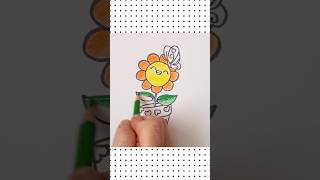 Easy drawing Happy Flower 🤗🌻 #drawing #easydrawing #cutedraws #drawingtutorial #happiness #flowers