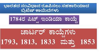 1784 ರ ಪಿಟ್ಸ ಇಂಡಿಯಾ ಕಾಯಿದೆ, 1813 ರ ಚಾರ್ಟರ್ ಕಾಯಿದೆ,