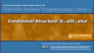 Python 02E - Conditional if...elif...else Structures