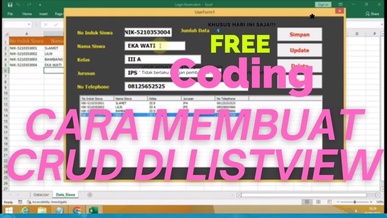 Cara Membuat CRUD || Create Read Update Delete Dengan Tabel Data ...