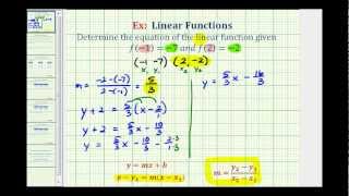 Ex: Find the Linear Function Given Two Function Values in Function Notation
