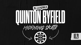 Forward Quinton Byfield | 10.21.23 v Boston | LA Kings Morning Skate Media Availability