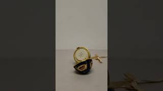 Valerie Parr Hill Mr Christmas Musical Egg Ornament Blue Church 2006
