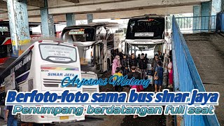 Berfoto dulu sama bus sinar jaya | double Decker langsung full seat