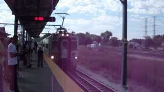 South Shore Line NICTD train car 23 leads an inbound train into Hegewisch, Chicago IL