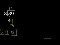 divide 39 by 3 remainder . division with 1 digit divisors . long division . how to do