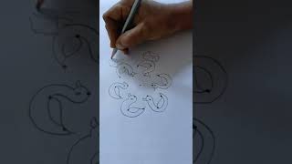 Easy duck Rangoli kolam.5 - 3 dots kolam.#shorts