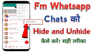 Fm Whatsapp Ke Letest Version Me Chats Ko Hide And Unhide Kaise Kare || Letest Version v9.1