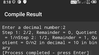 Program to Convert Decimal Numbers to Binary Numbers in C.