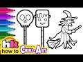 How To Draw a Witch | Drawing and Coloring for Kids | Chiki Art | HooplaKidz How To