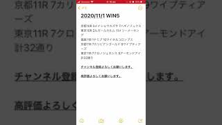 【WIN5】2020/11/1予想【今回こそ的中】