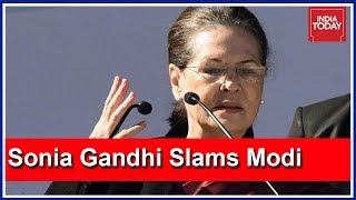 Sonia Gandhi Makes Direct Attack On Modi Govt At Parliament Protest