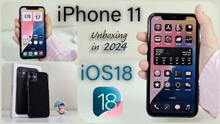 iPhone 11 Unboxing in 2024 with iOS18 features