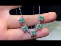 kjjeaxcmy fine jewelry 925 sterling silver inlaid natural emerald female new pendant necklace