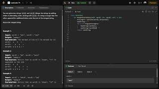 Merge Strings Alternately | Leetcode 1768 | Python | Explained | Simple