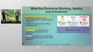 What are emotional blunting, apathy, and anhedonia?