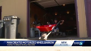 Des Moines man attempts world record wheelbarrow run Saturday